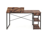 Artiss Computer Desk Drafting Drawing Table Tiltable Top Rustic Brown 108cm MET-DESK-26137-RB