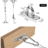 12 Pcs Platine Oeil STAINLESS M5 Ancrage 304 Hook Oeillet Plaque a Rectangulaire Hooks of Plafond V1237-MS-626-206