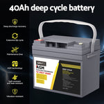 Giantz AGM Battery 12V 40Ah Deep Cycle Box Portable Solar Caravan Camping BATTERY-C-AGM-40