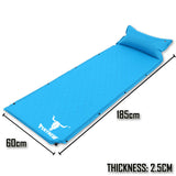 Double Air Bed Self Inflating Mattress Sleeping Mat Camping Camp Hiking Joinable - blue V610-PKNSLEMAT/W/PIL-BLU-2