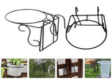 2-piece suspended track flower basket, outdoor railing flower pot rack, garden plant rack V1366-AZ2-W-13409
