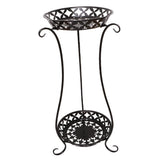 Wrought Iron Plant Pot Shelf with Vase Shape Design, Black, 800mm Height, Indoor and Outdoor Garden V1370-AZ4-11605
