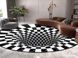 3D Round Carpet Rug Living Room Doormat Coffee Table Blanket 3D Optical Decorative Carpet for V1294-YM0717-10104687
