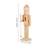DIY Nutcracker Statue Classic Design Wood 1 Piece Christmas Home Decoration V1192-AZ-W-27719