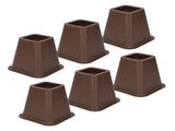 6 Pcs Furniture Risers Plastic Antislip Bed Risers Wood Grain for Storage Desk Sofa Chair Washing V1294-YM0521-3117220279611