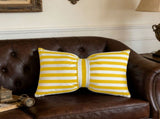 Bow Tie Striped Throw, Lumbar Support Decorative Cushion For Couch Bed Sofa, Soft Accent V1192-AZ-W-24388
