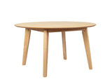 Levede Dining Table Round Rubberwood Base 100cm Natural 100 CM CH1127-100-NT