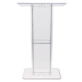 Acrylic Podium, 47" Tall, Clear Acrylic Podium Stand with Wide Reading Surface & Storage Shelf, V952-CTSJTYKLBST47YW3EV0