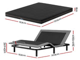 Artiss Queen size bed frame with Giselle Bedding Queen Mattress, adjustable bed Base Combo for EAB-8183-SHADOW-18-Q