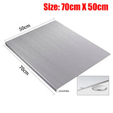 Silver Stainless Steel Chopping Board 70x50cm - Non-Slip Pastry Worktop Protector V178-59247