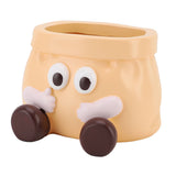 Succulent Pot Resin Cute Decorative Planter with Drainage for Ornament Entryway Key Storage Yellow V1294-YM0901-3111250025111