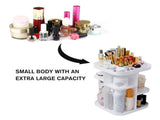 360 Rotating Makeup Organizer, Large Capacity Cosmetic Storage for Bedroom and Bathroom, White V1188-MS-617-113