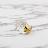 10 Pack Handle Door Knob Diameter Crystal Gold, Cabinet Knobs Mant Round Glass Knobs Decoration for V1237-ZY-528-263