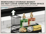 Sponge Holder for Kitchen Sink Caddy Organizer with Detachable High Brush Holder Rustproof Stainless V1294-YM0901-H48548B