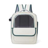 Beige And Green Spacious Pet Carrier Backpack with Clear Window - Comfortable Travel Bag for Cats & V888-ELOSUNG27133