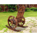 Gardeon Wagon Wheels Rocking Chair - Brown ODF-WAGON-ROCK-CC