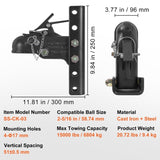 VEVOR Adjustable Trailer Coupler and 5-Position Channel Bracket Kit, 2-5/16" Hitch Ball, 15000 lbs V952-KDJXTCOHQDZ22GEBVV0