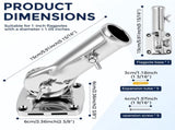 316 Stainless Steel Flag Pole Holder Supports up to 180 Degree Adjustment Installed on House Walls, V1366-AZ2-W-15581