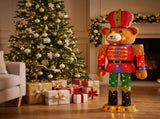 Christabelle 1.47m Teddy Bear Nutcracker Christmas Light Up Display LED Outdoor Indoor Xmas Yar 112_SHE208