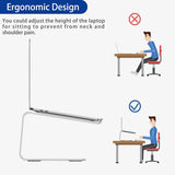 Ergonomic Aluminum Laptop Stand Removable & Height Adjustable Suitable for 10-14 inch Notebooks V1189-HB003WSRI00009