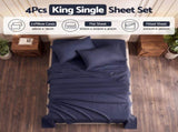 Giselle Kingsingle 500TC Cotton 4Pcs Sheet Set with 40cm Extra Deep Pocket for Thick Mattresses SHEETSETS-TC5-NB-KS
