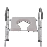 White Heavy Duty Bedside Commode, Raised Toilet Seat, Shower Chair, Adjustable Height 75.5-88cm V178-68995