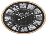 Distressed Photo Gallery Collage Wall Clock 70cm V637-56004CLK
