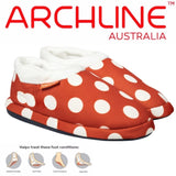 ARCHLINE Orthotic Slippers CLOSED Back Scuffs Moccasins Pain Relief - Red Polka Dots - EUR 36 V563-AS501-36