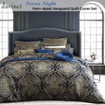 Davinci Peron Night Crushed Velvet Applique Quilt Cover Set Super King V442-LED-QUILTCS-PERON-NIGHT-SK