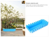 Plastic Rectangular Planter Box 2Pcs for Indoor Outdoor Flower Pot with Drainage Holes V1369-AZ3-W-20898