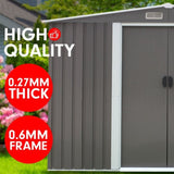 Garden Shed Spire Roof 6ft x 8ft Outdoor Storage Shelter - Grey GSS-BSW-68N-GY