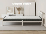 Giselle Single Mattress and Artiss Bed Frame Set White Solid Pine with 16cm Mattress MABF-BON-001S-WH