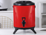 SOGA 12L Stainless Steel Insulated Milk Tea Barrel Hot and Cold Beverage Dispenser Container with VICDISPENSER12LRED
