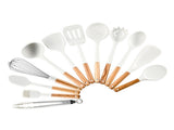12pcs Cooking Utensils Set Silicone Kitchen Utensil Wood Handle Heat Resistance Kitchen Gadgets with V1294-YM0901-3118230345911