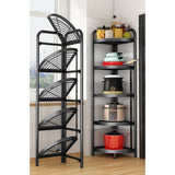 SOGA 2X 5 Tier Steel Triangular Corner Stand Multi-Functional Shelves Portable Storage Organizer KITCHENXY026X2