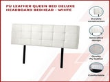 PU Leather Queen Bed Deluxe Headboard Bedhead - White V63-768265