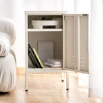 Artiss Bedside Table Metal Cabinet - White AI-LOCKER-SH-WH