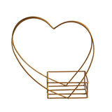 Iron Flower Basket Golden Heart Shape Geometric Flower Basket Flower Arrangement Basket for Wedding V1294-YM0901-210206HT01-1