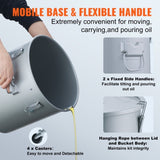 VEVOR Fryer Grease Bucket, 30L/8Gal Oil Disposal Caddy with Caster Base, Carbon Steel with V952-DJLZGYZTTGPSPYAT5V0