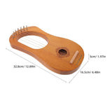 1Set Beginner Friendly 7 String Lyre Harp Kit Brown Wood Portable Lyra Harp Instrument V1369-AZ3-W-21679
