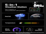 5-in-1 Wireless Weather Station, 190.5 mm VA Display, Solar Powered Outdoor Sensor, Rain Gauge, V952-TYNQXZWX75AACKCYU001V3