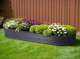 Green Fingers Garden Bed 240X80X42cm Oval Planter Box Raised Container Galvanised GARDEN-OVAL-2408042