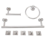 Bathroom Hardware Set with Towel Rings Towel Bar Tissue Holder 5 Hooks 304 Stainless Steel Bathroom V1294-YM0716-3112220055211