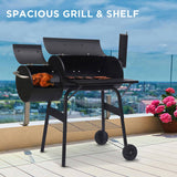 Wallaroo 2-in-1 Outdoor Barbecue Grill & Offset Smoker BBQ-DS35-B