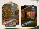 Jingle Jollys Christmas Ladder Lights Santa 3.4m 328LED Hanging Decor Cool White XMAS-MOT-D-LADDER-WH