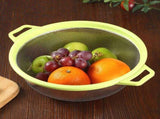 Stainless Steel With Handle and Legs, Large Metal Green Strainer for Pasta, Spaghetti, Berry, V1192-AZ-W-15006