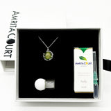 Gift Box - Aroma Necklace White Gold - Planet Aurum Verdant Purify Oil Blend V760-GBAJ - 2