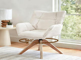 Artiss Swivel Chair Armchair Nursing Velvet White UPHO-H-ARM02-SWL-WH