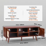 VEVOR Rattan TV Stand, Boho TV Cabinet for 55 inch TV, Mid Century Modern TV Stand, Rattan TV V952-TBDSJ47INHTMOXPGTV0