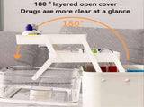 3-Tier Medicine Storage Box, Portable Dustproof,Multi-Layer Storage,Family Size Organizer for Home V1370-AZ4-07740
